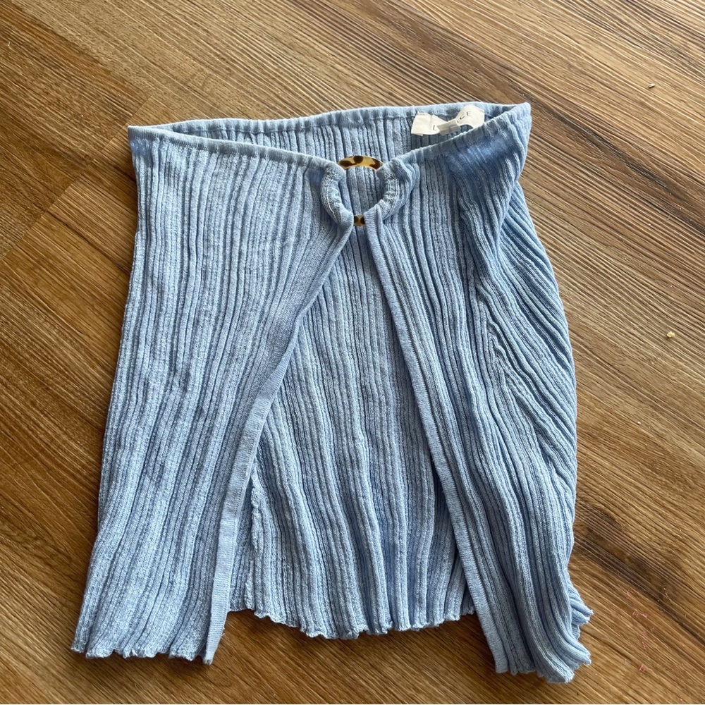 L*Space Light Blue Asymmetrical Cover Up Beach Top Size M